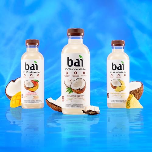 Bai Coconut Variety Pack, Antioxidant Infused Water Beverage, with Vitamin C and No Artificial Sweeteners, 18 fl oz bottles, 12 pack