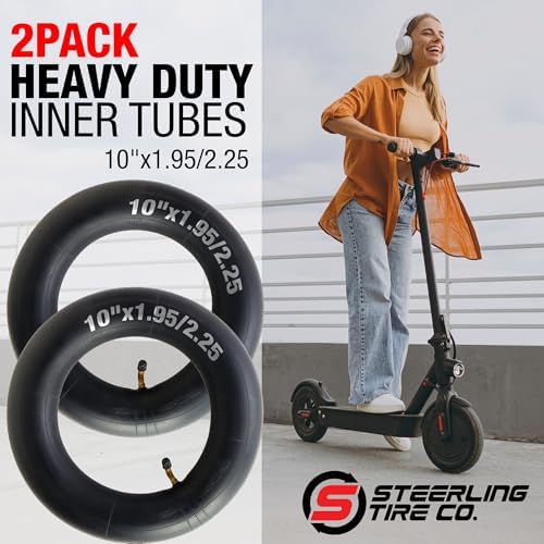10x2 Inner Tube for Scooters & Power Chairs with an Angled Valve Stem (2-Pack) - Thorn Resistant & 3X Thicker Than OEM - Compatible with 10x1.90