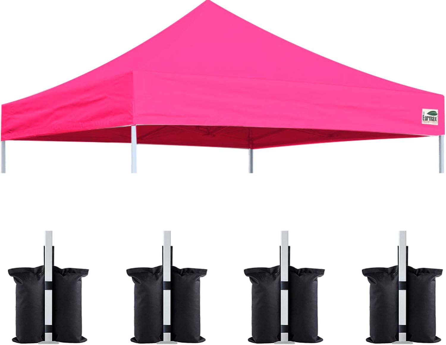 Eurmax USA 10x10 Pop Up Canopy Replacement Top,Universal Instant Canopy Cover ONLY,Heavy Duty UPF 50+ UV Protection,Water & Wind Resistant Tarp,30+ Colors Available,Bonus 4 Sand Bags (White)