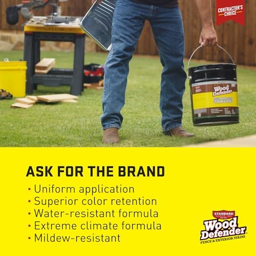Wood Defender - Semi-Transparent Fence Stain- Sable Brown- 5 Gallon