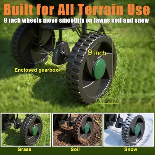 15L Walk-Behind Broadcast Spreader, Push Seed & Fertilizer | Adjustable 6 Flow Controls, Suitable For Seed, Fertilizer, Salt And Ice Melt