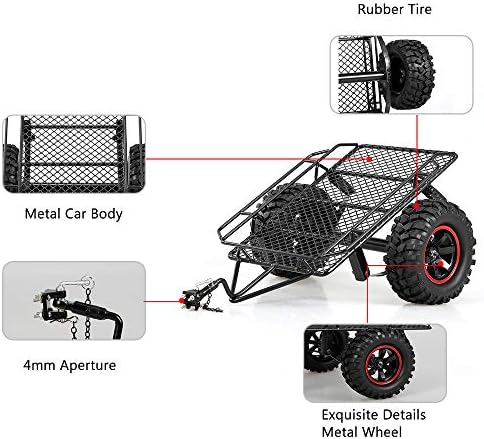 GoolRC Trailer Car Hopper Trail for 1/10 Traxxas HSP Redcat RC4WD Tamiya Axial SCX10 D90 HPI RC Crawler Car DIY