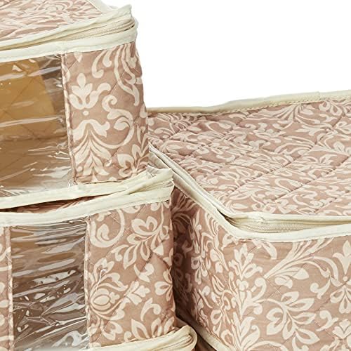 8-Piece Storage Containers Set – China, Navy, Quilted, Stackable Dish & Plate Protectors – Glass & Dinnerware Organizer Lids – Kitchen Storage for Meal, Tupperware, Glass Containers & Food Storage