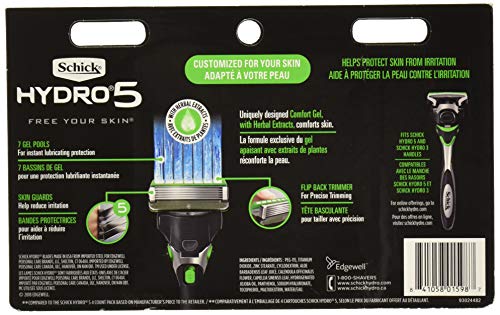 Schick Hydro 5 Mens Sensitive Razor Blade Refills 12 Count - Unboxed