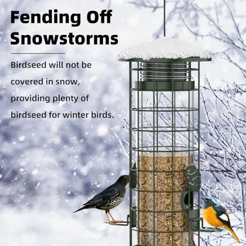 Squirrel Proof Bird Feeder, Metal Mesh Bird Feeders for Outdoors Hanging