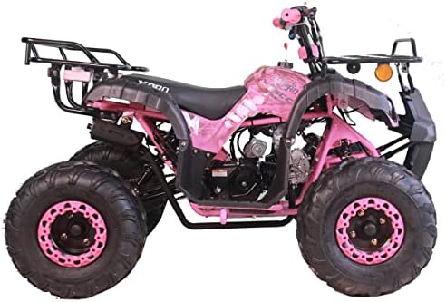 X-PRO 125cc ATV 4 Wheels Quad 125 ATV Quads with LED Lights, Big 19"/18" Tires!（Army Black）