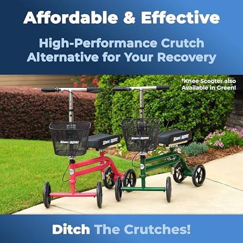 KneeRover Steerable Knee Scooter – Foldable Mobility Aid & Knee Walker with Basket for Adults