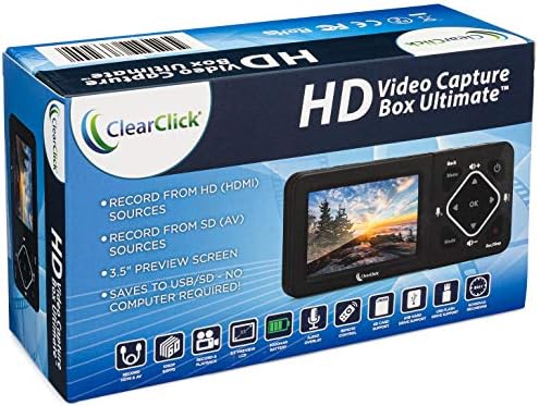 ClearClick HD Video Capture Box Ultimate - Capture and Stream Video from HDMI, RCA, VHS, VCR, DVD, Camcorders, Hi8