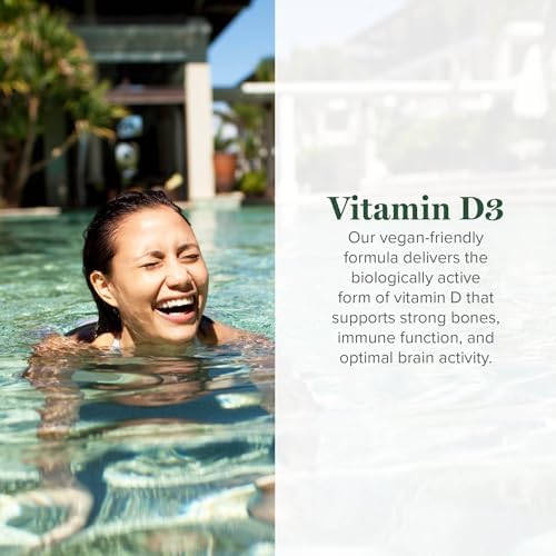 Vitamin D3 5000 IU Liquid Drops, Vegan, Immune & Bone Support (2 Oz)
