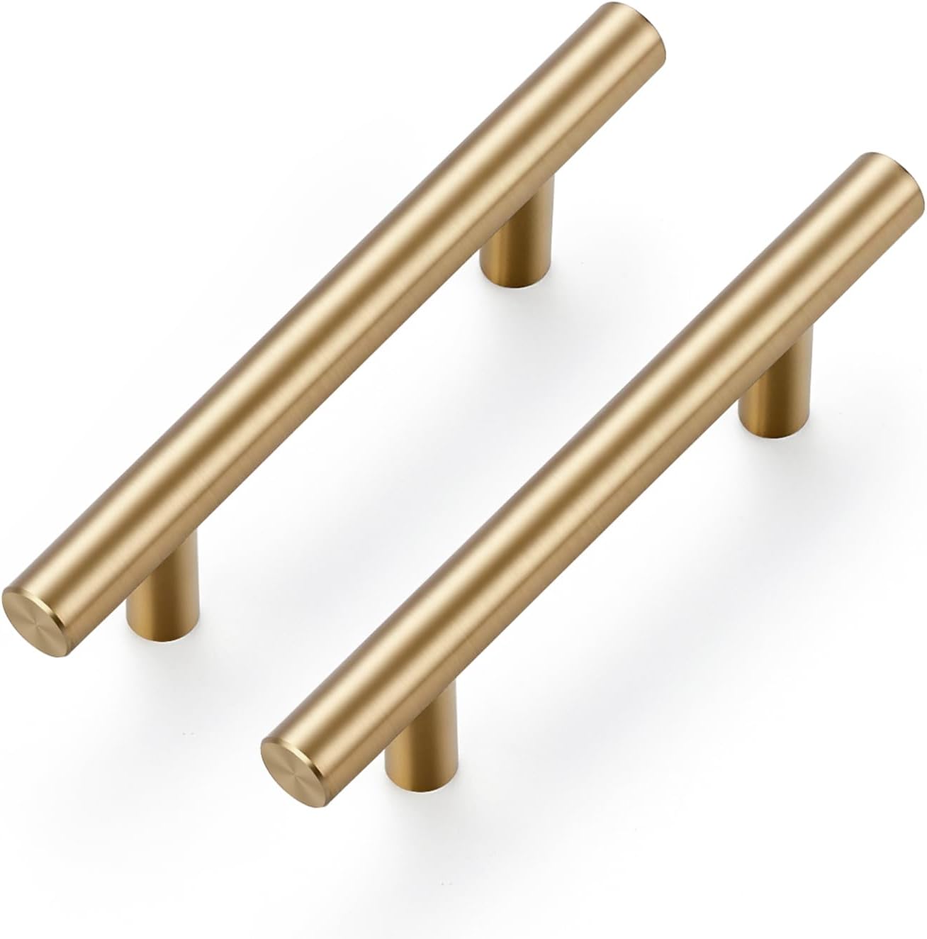 Ravinte Cabinet Handles,5" Length,3" Hole Center,Brushed Brass,30 Pack