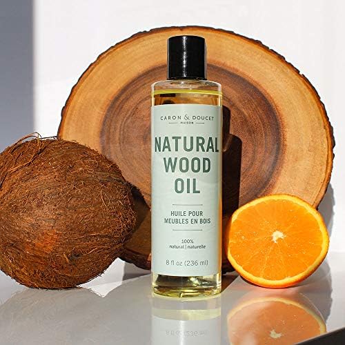 CARON & DOUCET - Natural Wood Conditioning Oil - 100% Plant Based Wood Conditioning and Polishing Oil - Orange Scented - Suitable for Natural Furniture (8oz)