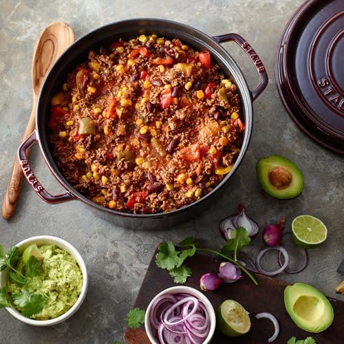 Staub Cast Iron 5.5-qt Round Cocotte - Grenadine, Made in France