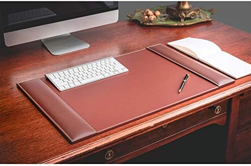 Dacasso Rustic Brown Desk Pad with Side-Rails, 25.5 by 17.25-Inch