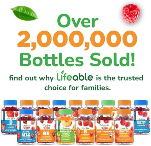 Lifeable Multivitamin & Multimineral with Iron Chewables for Kids – Vegetarian – Gluten Free Vegetarian – Great Tasting - Natural Flavored