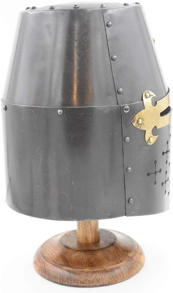 Medieval Warrior Templar Crusader Knights Helmet Wearable for Adult Medieval Costumes