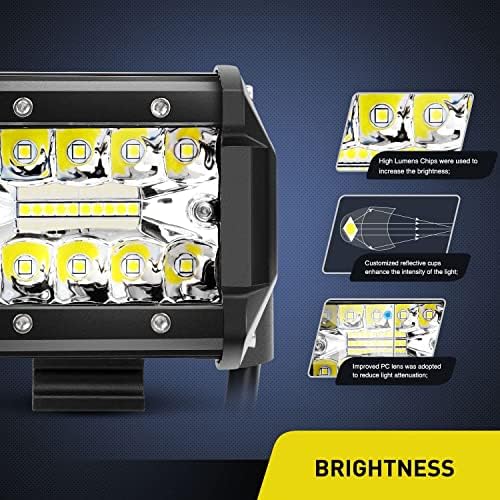 Nilight 2 Pcs 4 Inch 60W Led Pods with 2 Inch Tow Hitch Mounting Brackets Backup Reverse Lights Rear Light Bar for Pickup ATV SUV Truck Trailer Boat