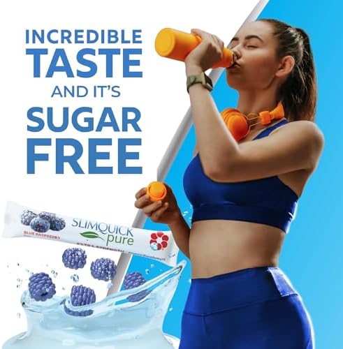 Slimquick Pure 3x Extra Strength Mixed Berry Drink Mix for Women to Help Achieve Weight Goals, Helps Metabolism, Keeps Full for Longer with Green Tea, Caffeine, Chaste Tree, Rhodiola Extract, 26 Count