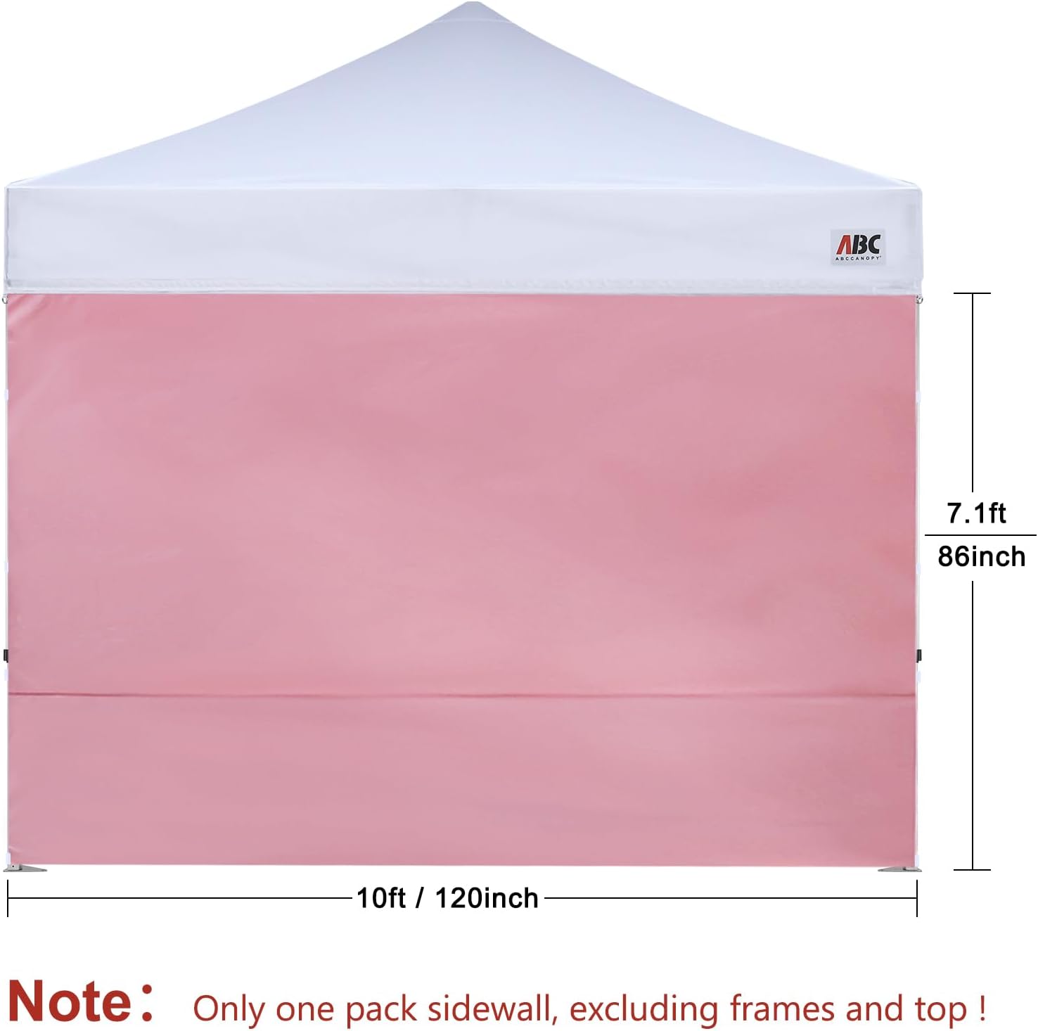 ABCCANOPY Instant Canopy SunWall 10x10 FT No Frame or Top, White