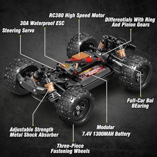1:18 All Terrain RC Car for Adults & Boys (HS18-05), 4WD Off-Road RC Truck High Speed Fast 40+ KPH
