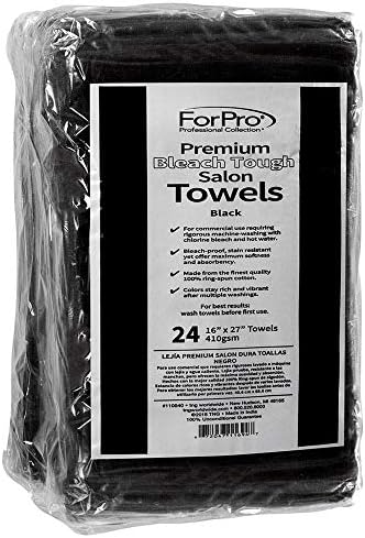 ForPro 24ct Bleach Tough Salon Towels, 16Wx27L in, Cool Grey, 100% Cotton | for Salon, Spa & Gym Use, Hand Towels, Bleach-Safe Salon Towels, Absorbent Spa Towels, Barber Towels, Salon & Spa Essentials