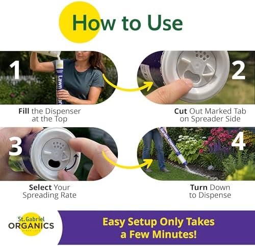 St. Gabriel Organics Lawn & Garden Dispenser, 32" (12 Pack) | Adjustable and Reusable 3-Setting Tube Dispenser, for Applying Powdered Milky Spore and Other Fine Granules and Powders