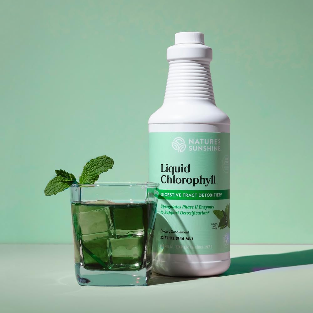 Nature's Sunshine Liquid Chlorophyll Extra Strength - Immunity Support, Detox & Cleanse, Chlorophyll Liquid Drops with Spearmint Oil, Natural Energy Boost, Internal Deodorant - 16 Fl Oz