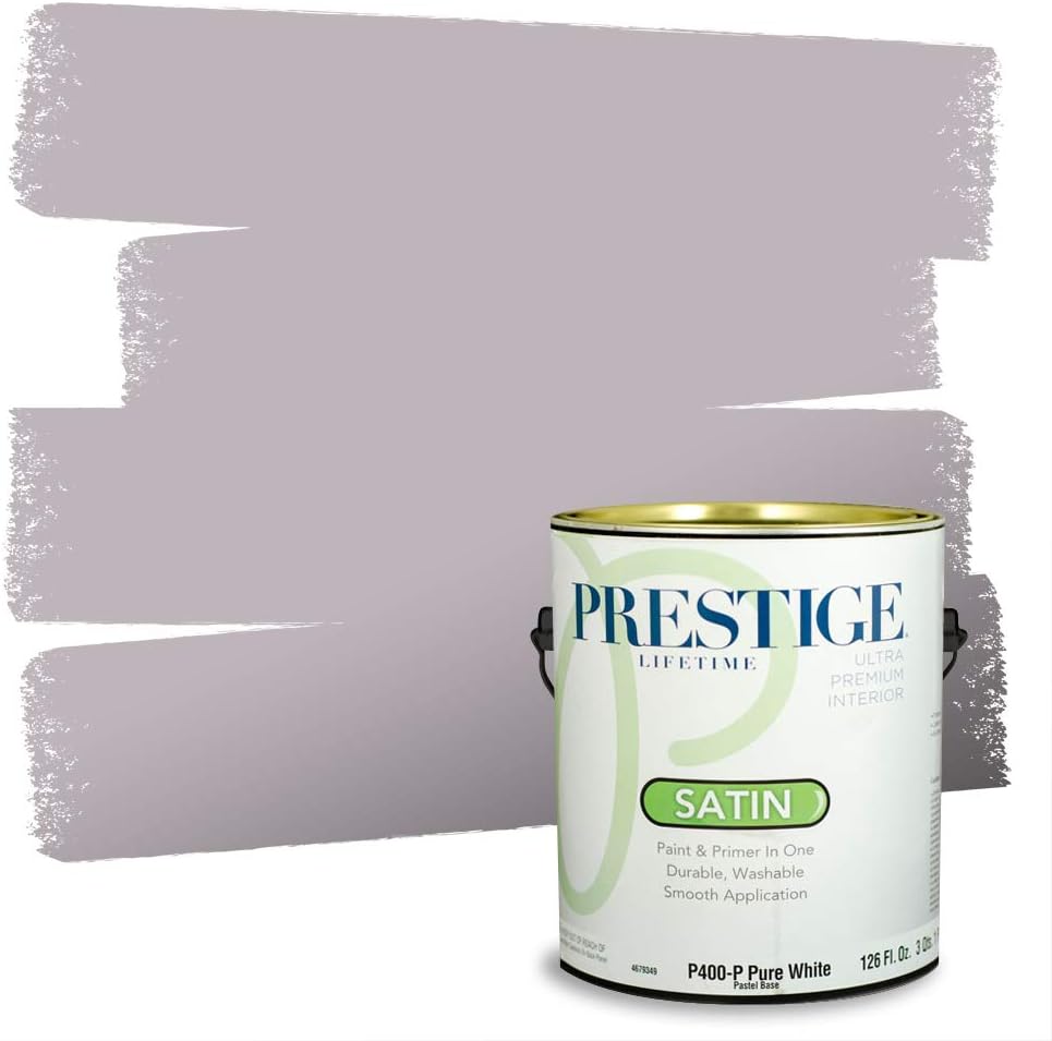 PRESTIGE Paints Exterior Paint and Primer In One, 1-Gallon, Satin, Comparable Match of Sherwin Williams* Ash Violet*