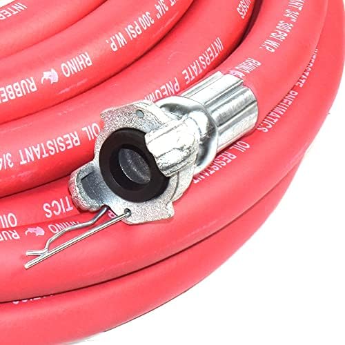 Interstate Pneumatics HJ19-100E Jack Hammer Red Rhino Rubber Air Hose 3/4 Inch x 100 Feet 300 PSI