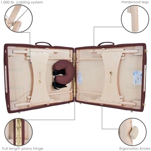 EarthLite Harmony DX Portable Massage Table Package, Includes Table + Face Cradle + Carrying Case, 30" x 73, Black