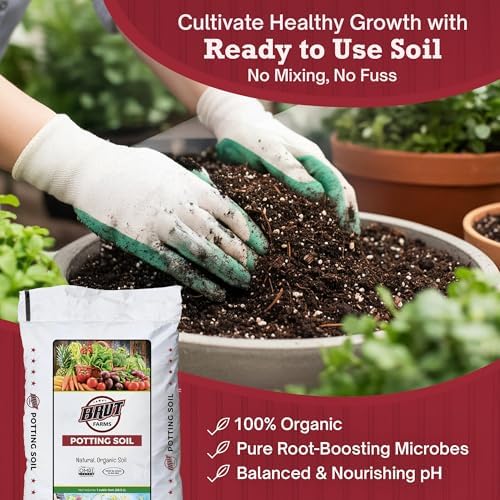Brut Organic Potting Soil 1 CU FT – Premium Plant Soil with Organic Worm Castings, Trace Minerals & Perlite – Chemical-Free