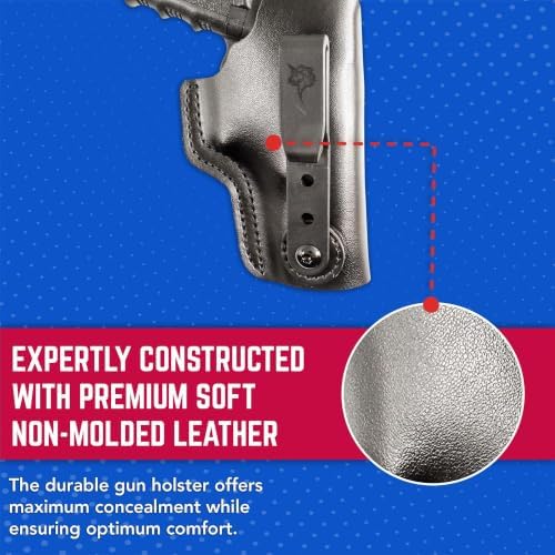 DeSantis Dual Carry II IWB/OWB Holster- Leather Holster, Fits GLOCK 19/19 GEN 5/19X/23/32/36/45/48, Beretta Cougar 9/40, S&W 99/990 L 4""