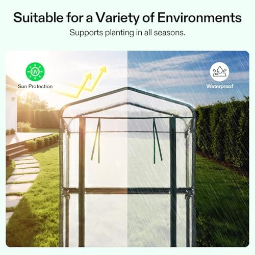 VIVOSUN Mini 4-Tier Greenhouse with Wheels