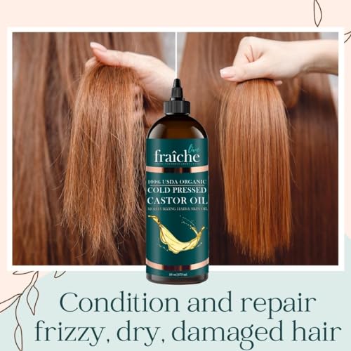 Organic Castor Oil Eyelash Growth Serum, Eyebrow Lash Serum for Hair Growth