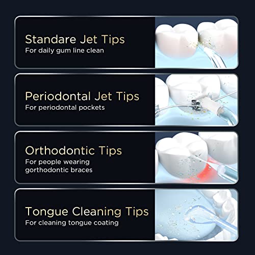Water Flosser [ Mini Cordless Portable ] Oral Irrigator Water Teeth Cleaner Pick, Telescopic Water Tank, 3 Modes & IPX7 Waterproof
