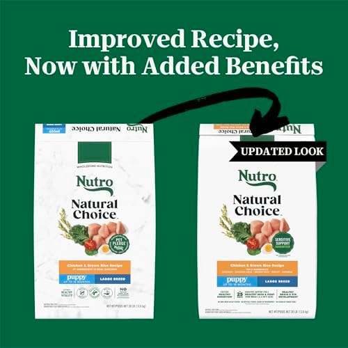 Nutro Natural Choice Large Breed Puppy Dry Dog Food, Chicken, 30 lb | Real chicken #1 ingredient, non-GMO, no corn, wheat, soy, supports brain & eye development, bones, muscles & joints