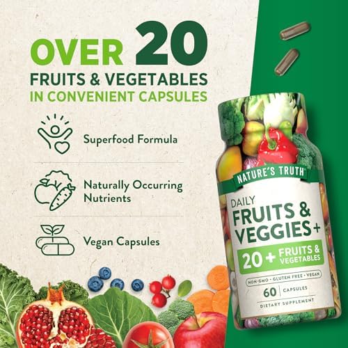 Nature's Truth Super Fruits and Veggies | 60 Vegan Capsules
