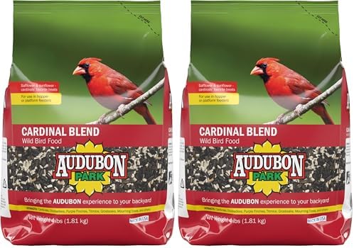 Audubon Park Cardinal Blend Wild Bird Food, Cardinal Bird Seed for Outside Feeders, 4-Pound Bag