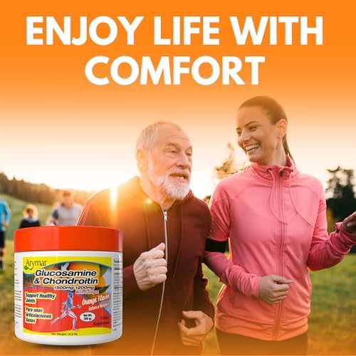 Arymar Glucosamine Chandroitin Powder (1500mg/1200mg) - Joint Health Support Supplement - Helps Maintain Mobility & Flexibility - High Absorption Formula - 300g (10.5 oz)