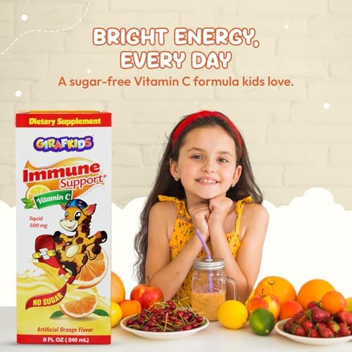 GirafKids Liquid Multivitamin for Kids with B Complex, 8 Fl Oz, Ages 4+