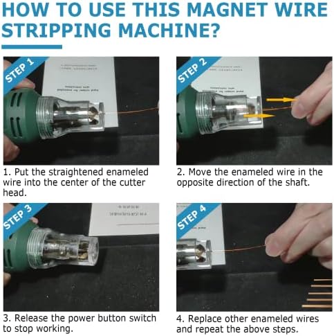 MXBAOHENG Handheld Magnet Wire Stripping Machine 75W | Wire Stripper Cutter, 0.3-3mm Enameled Wire Paint Scraper, 12000r/min, 110V