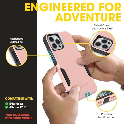 OtterBox iPhone 12 & iPhone 12 Pro Commuter Series Case - Black, Slim & Tough, Pocket-Friendly, with Port Protection