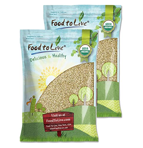 Food to Live Organic Buckwheat Groats, 15 Pounds – Whole Grain Buckwheat Seeds by Food to Live. Hulled, Non-GMO, Kosher, Raw, Vegan, Sirtfood. Bulk Cereal Grain