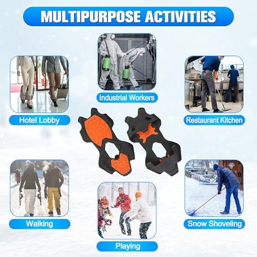 Spikeless Ice Cleats Slip On Spikeless Footwear Traction Aids for Slick Wet Slippery Surface Men Women Full-Foot Rubber Tread for Ice Shoes Grippers