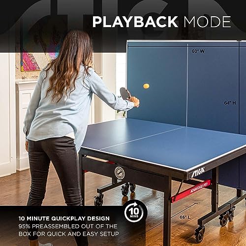 STIGA Advantage Series Indoor Ping Pong Table, Foldable Table Tennis Table - 13, 15, 18, and 25mm Tabletops - Quickplay 10 Minute Assembly - Playback Mode - Recreational- to Tournament-Level