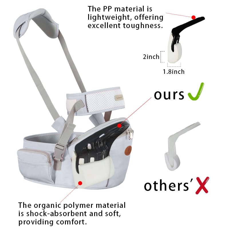 Baby Hip Seat Carrier Baby Waist Stool for Child Infant Toddler with Adjustable Strap Buckle Pocket Soft Inner Huge Storage (Dark Grey)