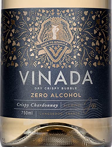 VINADA - Sparkling Gold - Zero Alcohol Wine - 750 ml (8 Glass Bottles)