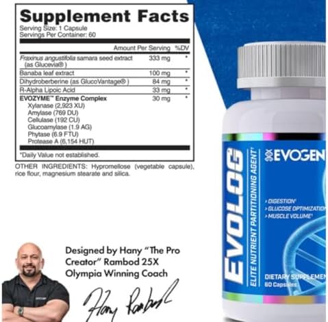 Evogen Evolog Glucose Disposal Agent | Nutrient Partitioning | 60 Capsules | Glucevia