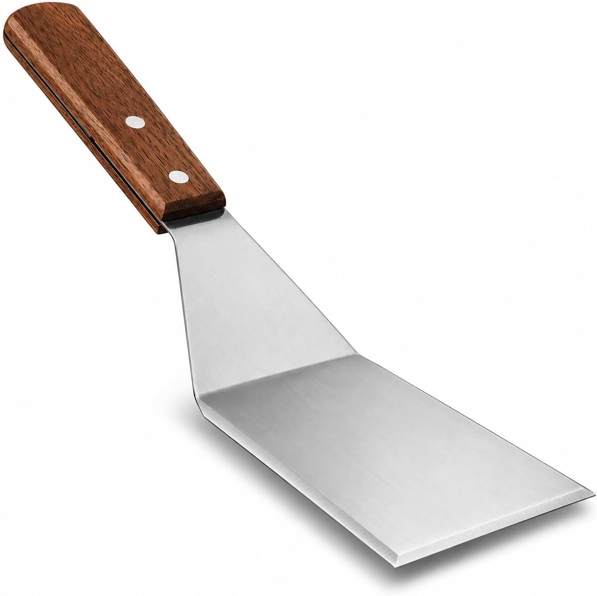 Homi styles Cookie/Brownie Spatula Small Metal Spatula With Merbau Wooden Handle | Heavy Duty Stainless Steel Flipper With Beveled Edges | Small