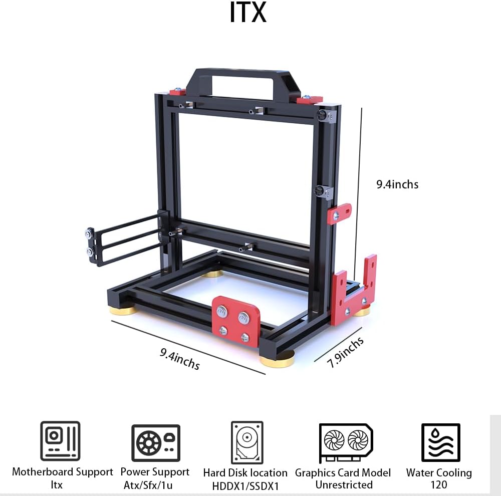 DIY Aluminium Pc Open Case Computer Chassis Test Bench Support Water Cooling Support Server Chassis Support Itx Matx ATX Eatx (2.M-ATX)