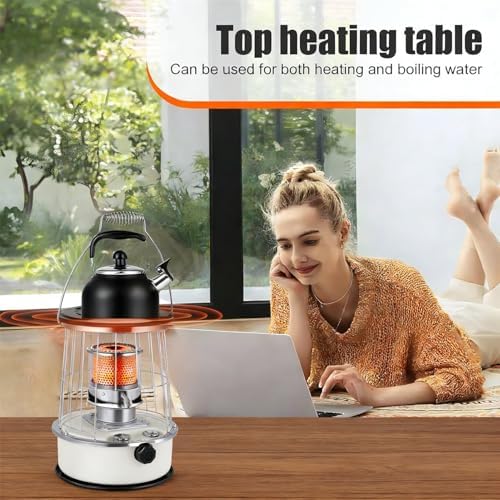 Pomya Indoor Kerosene Heater, 12000BTU Portable Kerosene Heater, Non Electric Indoor Outdoor Space Heaters for Camping, Cooking, Home, Garage